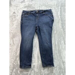 Torrid Jeans Womens Plus Sz 18XS Blue Mid Rise Skinny Vintage Stretch Whiskered